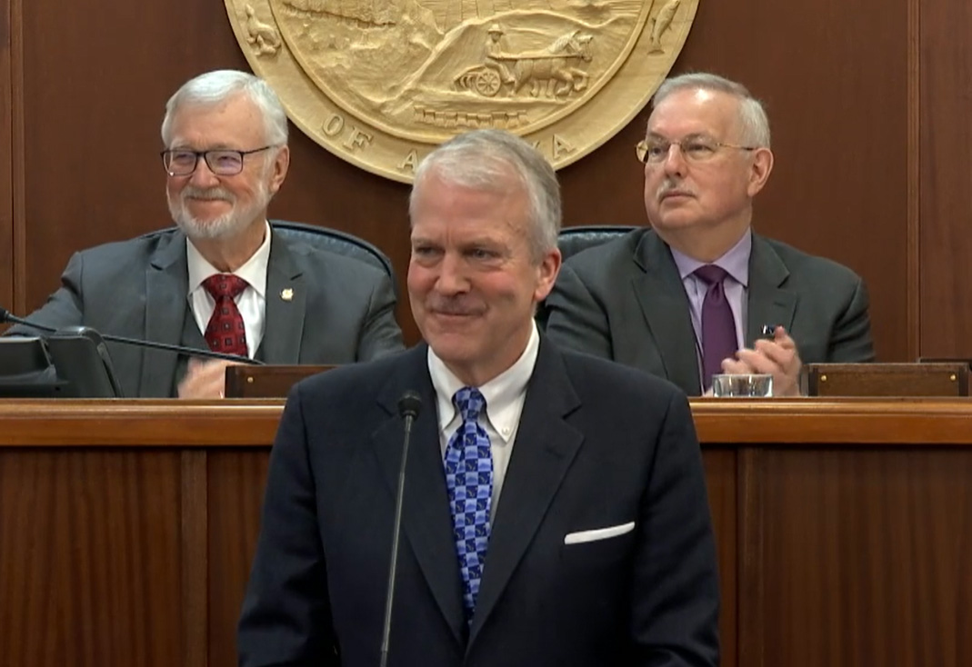 U.S. Senator Dan Sullivan addresses the joint Legislative body